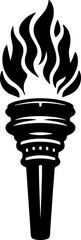 silhouette of a torch with a solid white background