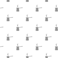 Coffee pot icon pattern seamless isolated on white background