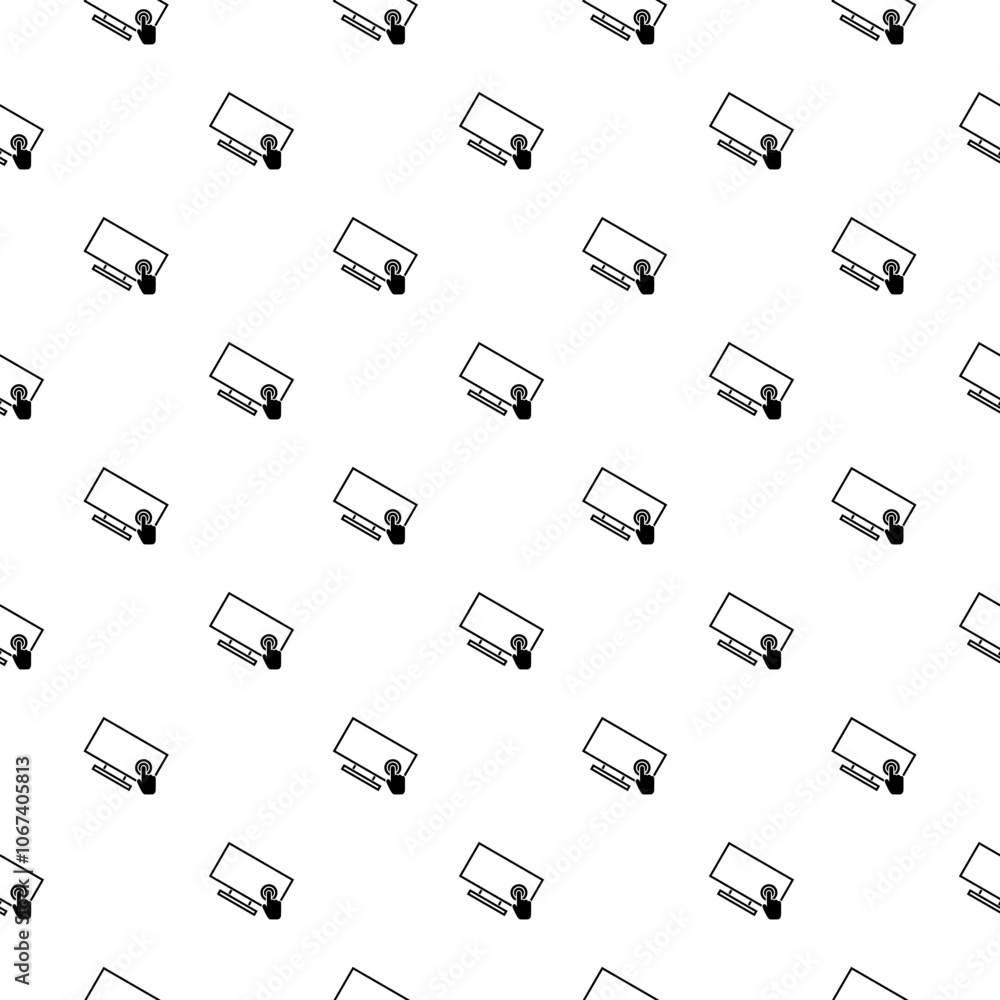 Poster touch screen monitor icon pattern seamless isolated on white background