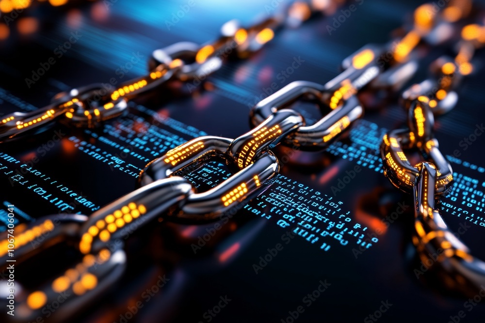Poster Hyper-realistic close-up of digital data lines and encrypted codes on a screen, symbolizing cyber intelligence tracking