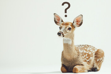 Fototapeta premium Thoughtful deer with curious expression, pondering life mysteries