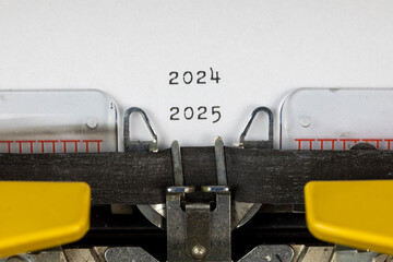 2024 - 2025 written on an old typewriter	