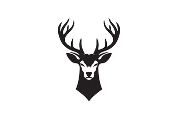Deer head silhouette vector art illustration