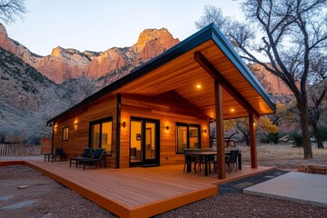 Simple wooden cabin surrounded by nature, representing affordable housing options in rural settings