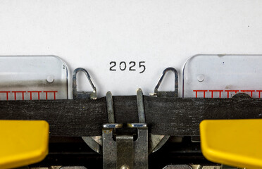 2025 written on an old typewriter	