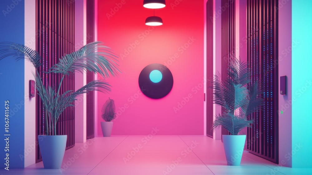 Poster a server room with restricted access and multiple security cameras, highlighting the importance of p