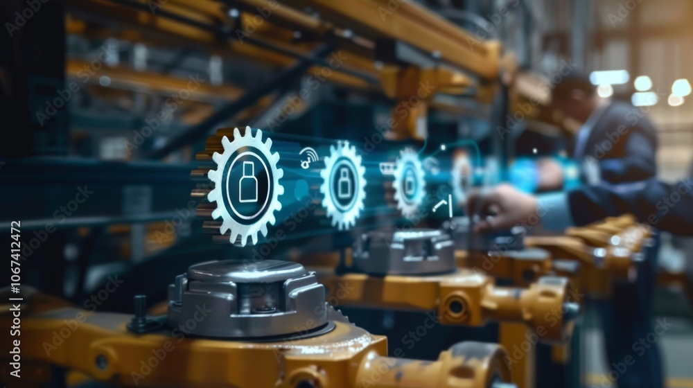 Poster specialized in machinery automation and industrial technology visualization for efficiency and innov