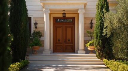 Fototapeta premium Elegant Entrance to a Classic Mansion
