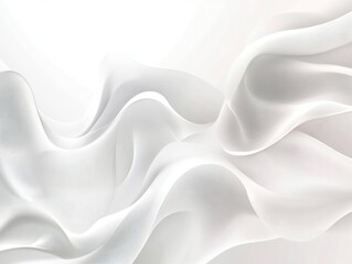 Obraz premium A soft, flowing abstract design in white, evoking a sense of calm and elegance.