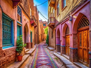 Obraz premium Abyaneh Alley, Iran - Heritage Village, Conceptual Photography, AI Art