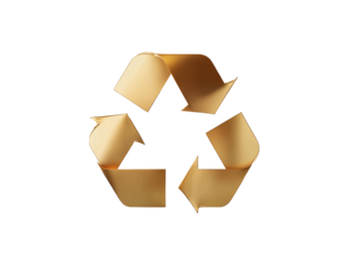a gold recycle symbol
