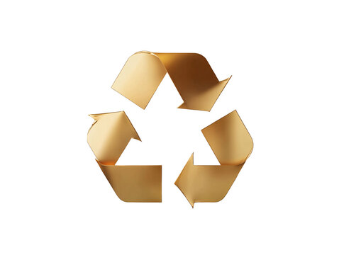 a gold recycle symbol