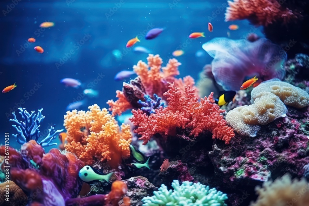 Canvas Prints Coral underwater aquarium outdoors.