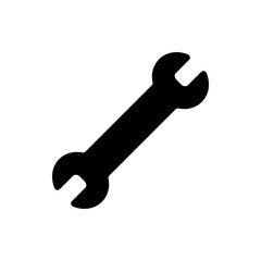 Wrench simple icon vector. Flat design. White background