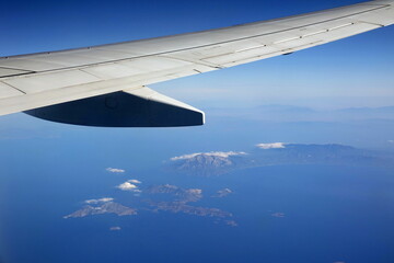 Blick aus einem Flugzeug