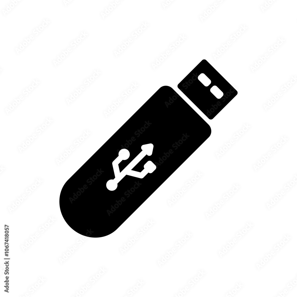 Poster usb flash drive simple icon vector. flat design. white background