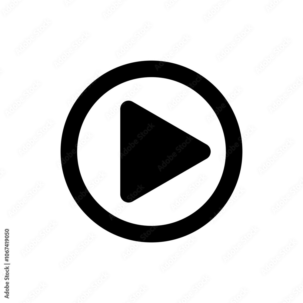 Poster play button simple icon vector. flat design. white background