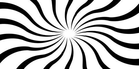 Abstract vector geometric background with irregularly shaped lines that are circularly distributed creating a sense of rotation and illusion. Colorful Retro Sun Rays Radial Vector Background. 