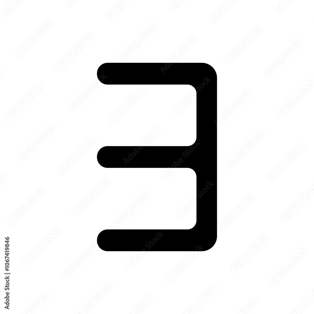 Poster number three, numeral simple icon vector. flat design. white background