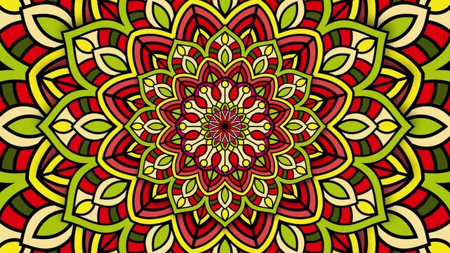 kaleidoscope mandala abstract background of trippy art psychedelic trance to open third eye with visuals energy chakra futuristic audiovisual vj seamless loop	