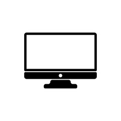 Monitor simple icon vector. Flat design. White background