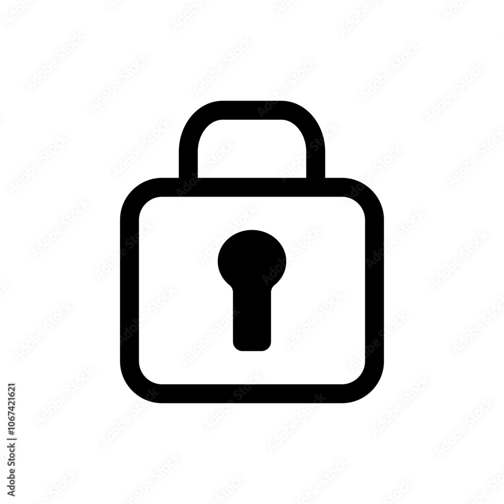 Poster lock simple icon vector. flat design. white background