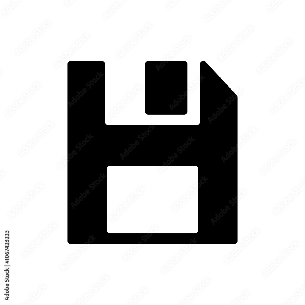 Aufkleber floppy disk simple vector icon. flat design. white background