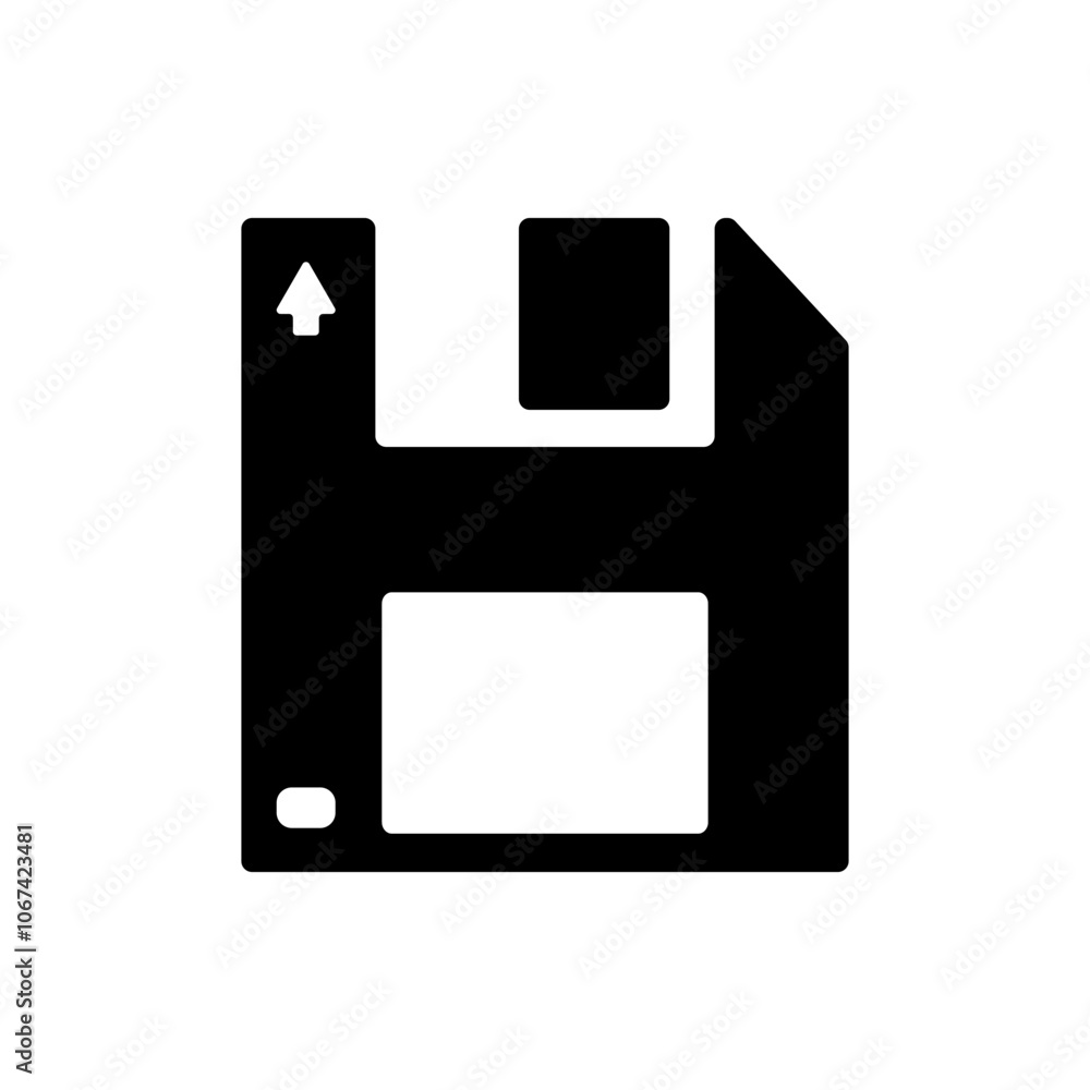 Poster floppy disk simple icon vector. flat design. white background