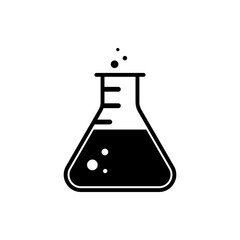 Flask simple vector icon. Flat design. White background