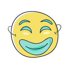  happy face mask vector art,  flat illustration  happy face mask icon