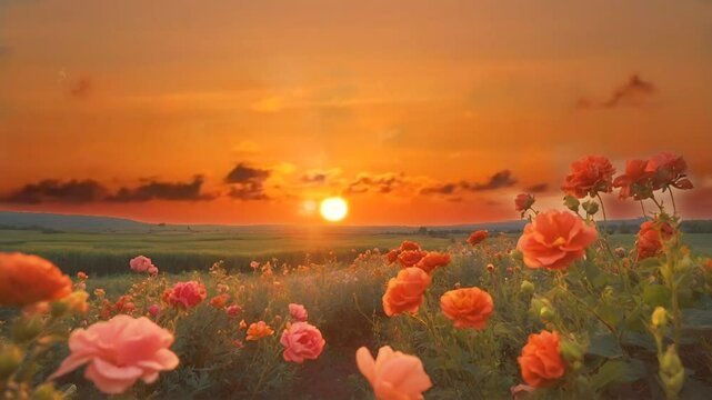 Trees Among Spring Roses