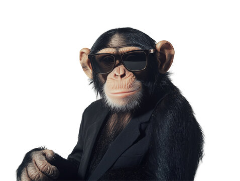 a monkey wearing sunglasses and a suit