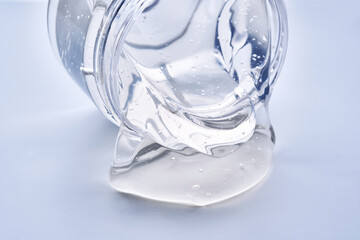 Texture of the gel in the jar. Hair gel or hyaluronic gel for the face.