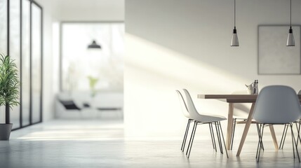 Modern Minimalist Dining Room Interior