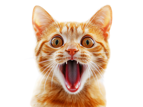 a cat with its mouth open