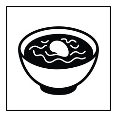 Minimalist Simple and black silhouette Iconic Korean Soup in white background
