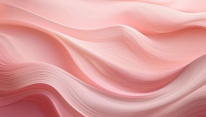 Obraz premium Soft Waves of Blush Pink Abstract Texture. Gentle Flowing Lines and Curves in Pastel Pink Gradient, Ideal for Modern Minimalist Design, Relaxing Backgrounds, or Beauty and Wellness Concepts