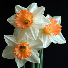 Fototapeta premium Spring Daffodils Isolated