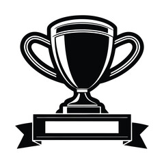 Gold Trophy Cup Icon Vector Illustration - Symbol of Victory, Success, and Achievement for Champion Recognition and Competition
