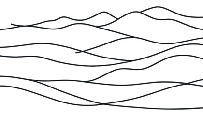 Fototapeta premium Continuous one line art hand drawn pro vector minimalist mountain illustration.