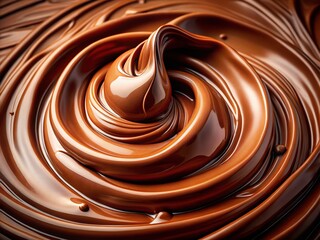 Chocolate Liquid Stain Macro, Creamy Chocolate Spread, Isolated Background