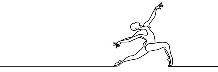 Dynamic dancing One continuous single line hand drawing line art.