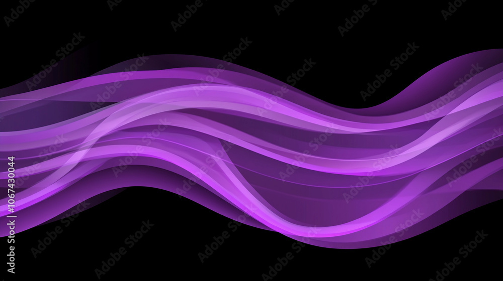 Poster soft purple wave pattern flowing smoothly against a dark background creating a tranquil vibe