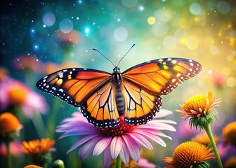 Obraz premium Close-up butterfly portraits, dreamy bokeh backdrop.