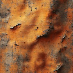 Close-up of a weathered, orange canvas with a textured, worn surface.