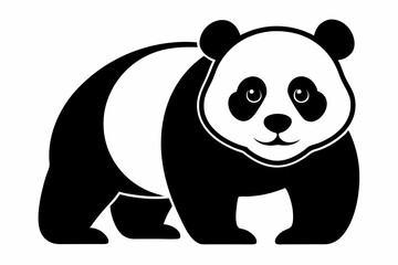 Giant panda silhouette black vector art illustration,panda line art vector silhouette illustration,Panda logo silhouette vector art illustration,Round Body Panda Silhouette Icon.