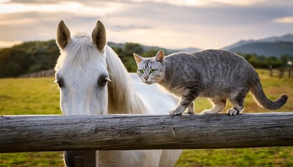 Obraz premium white horse mammal animal, AI generated