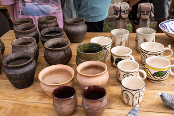 Hand-made vessels.