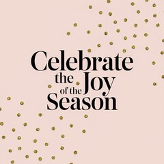 Obraz premium Festive luxurious holiday card template with metallic gold glitter border and elegant typography celebrating the joy of the season.