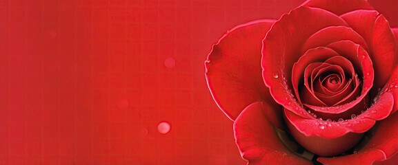 A close up detail of a dewy various rose showcasing its intricate petals and natural beauty